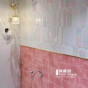 Colorful White Internet Red Tile Kitchen Bathroom Pink Peacock Magic Feather Art Handmade Tile Toilet Wall Tile