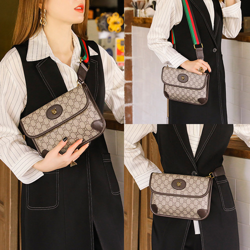 Tiger Head Bag 2024 New Retro Small Bag Shoulder Crossbody Broadband Waist Bag Envelope Chest Bag Women’s Versatile