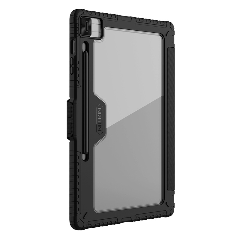 NILLKIN Adecuado para Samsung Tab S10 FE Plus Lente de panel plano Cubierta deslizante con armadura dura Funda de cuero plegable de múltiples ángulos
