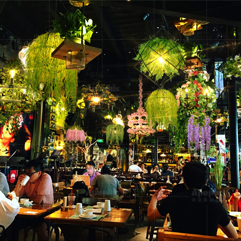 Lámpara Colgante Industrial para Plantas de Hierro Decorativa para Restaurante Bar y Cafetería