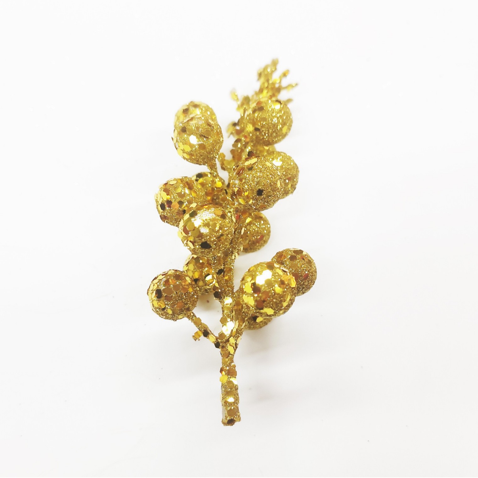 Adornos navideños con polvo dorado – accesorios brillantes para árbol de Navidad y decoración festiva