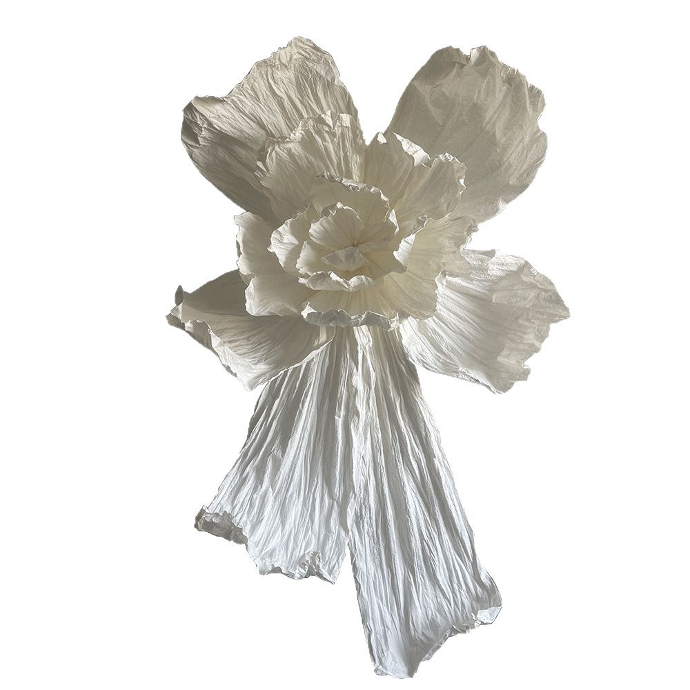 Flor de papel de boda flor de papel gigante gran pliegue flor de plástico de boda escenario decoración de fondo diseño floral
