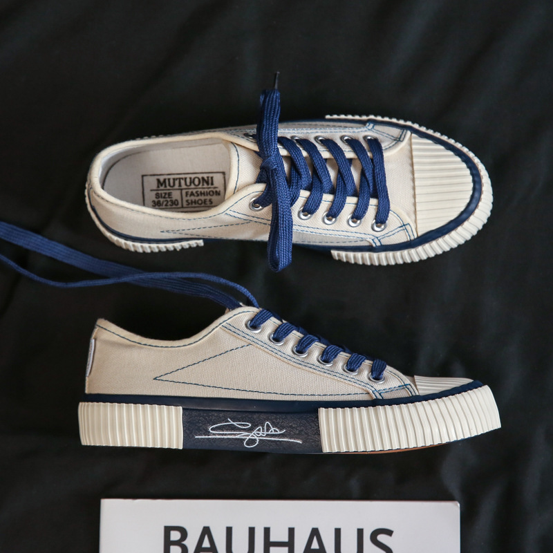 Zapatillas de Lona Estilo Coreano Primavera 2024, Zapatillas Bajas para Mujer, Zapatillas Informales Retro de Tela, Zapatillas Vulcanizadas de Goma F110