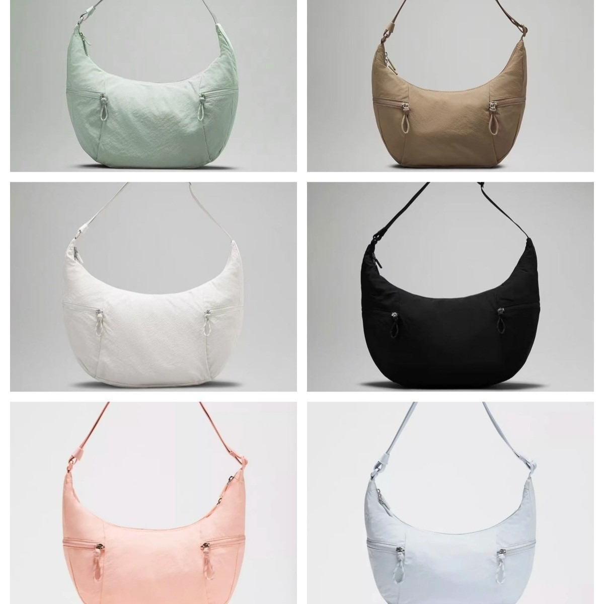 Lu's same style croissant bag Large Slouchy 6L/13L crossbody bag, dumpling bag, gym bag, women's crescent bag