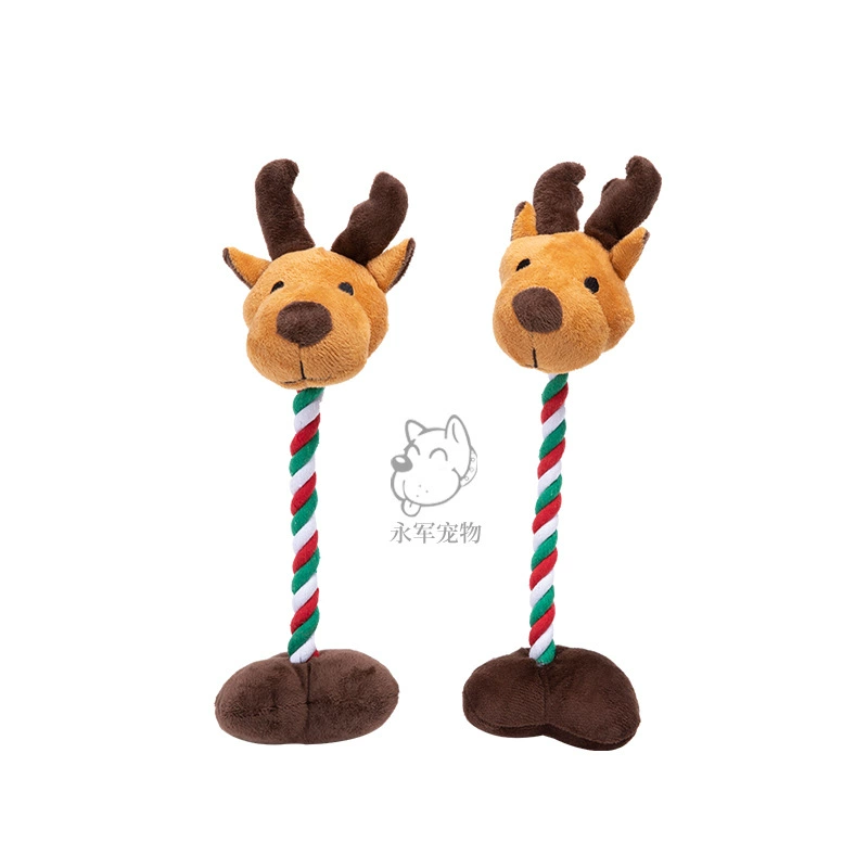 Фабрика прямой укус собаки чистка зубов игрушка домашнее животное Плюшевые Звук Игрушка Собака Кукла узел Хлопок Веревка Рождественский Лось