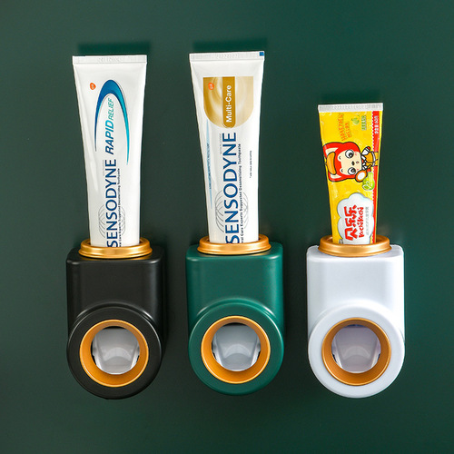 Light luxury fully automatic toothpaste squeezing artifact wall-mounted squeezer set household punch-free toothbrush storage rack