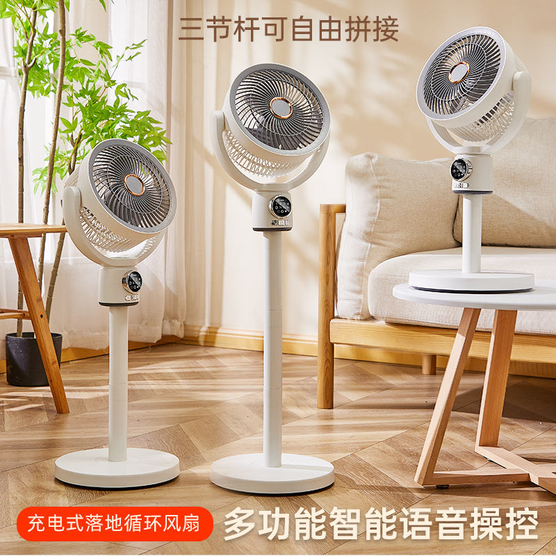 New voice Bluetooth electric fan multi-function circulation fan with timer and remote control for home use with lighting floor fan