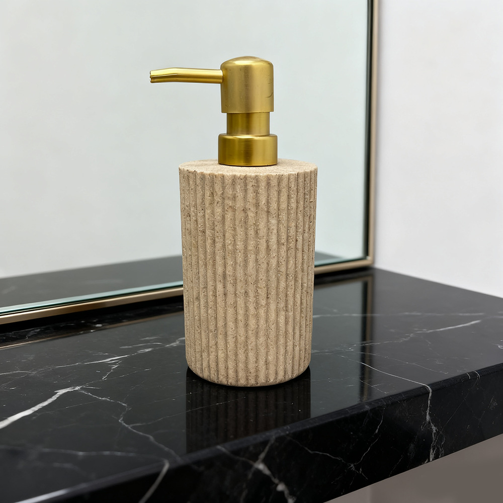Resina transfronteriza arenisca baño de cuatro piezas hotel baño botella de loción toalla bandeja de toallas marco de cepillo de dientes set de lavado adornos