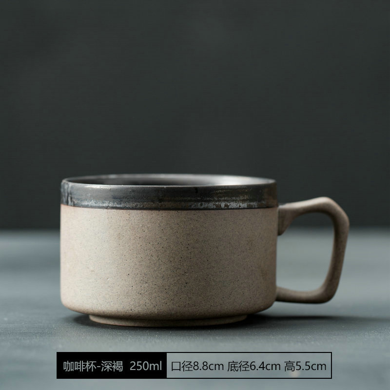 Taza de café de gres de estilo japonés hecha a mano creativa pareja taza de té retro personalizado desayuno taza de leche taza de arte
