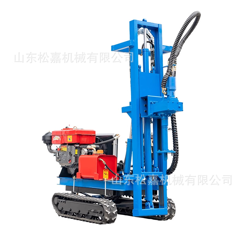 pequeña máquina de perforación de agujero subterráneo completamente hidráulica perforación de roca de montaña pilotes fotovoltaicos perforación de agujero de poste de cable eléctrico de fundación de planta de energía
