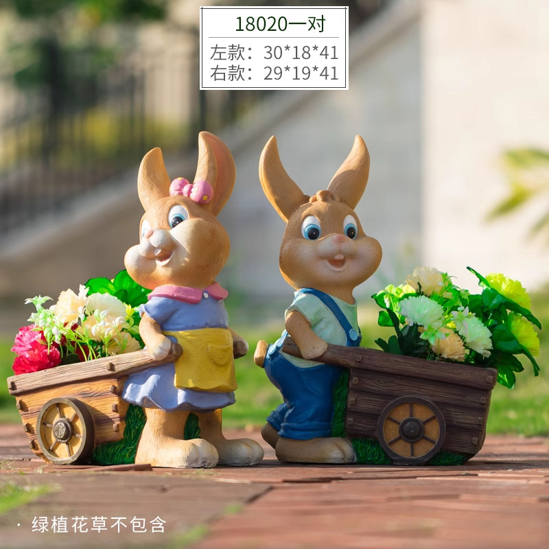 工場直販 ガーデン 庭園 クリエイティブ レジン工芸 漫画風彫刻 多肉植物装飾 庭園芸 ウサギの置物|undefined