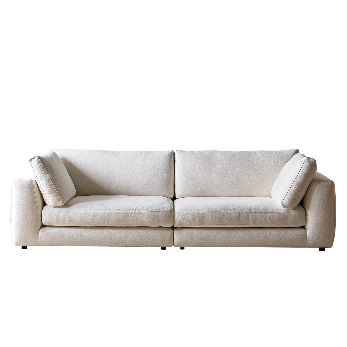 Sofá de tela de estilo crema de viento silencioso pequeño tipo de casa sala de estar mezcla de sofá de pluma desmontable y lavable de estilo medieval