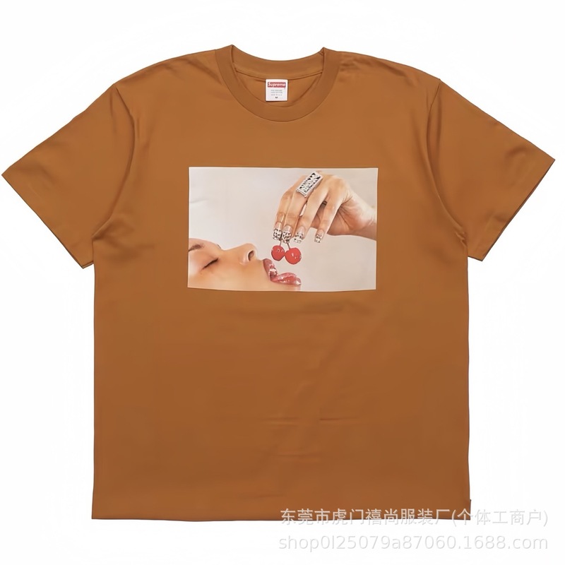 25ss美潮Supreme男女兼用ゆったりカジュアル半袖プリントレターTシャツ、ワンピース発送、純綿半袖|undefined
