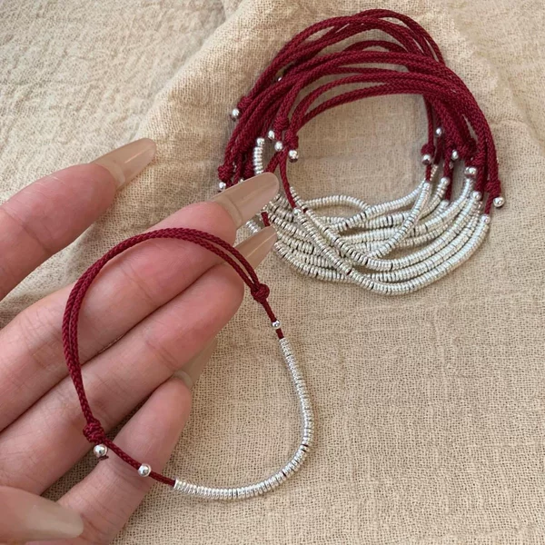 Tiktok Trending Daily Fortune Fortune Bracelet, Three Lives Three Worlds, Six Great Prosperity, New Chinese Style Women's Red String Bracelet