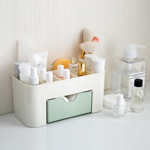 Desktop cosmetics storage box stationery remote control plastic organizer box dressing table jewelry storage box with drawer