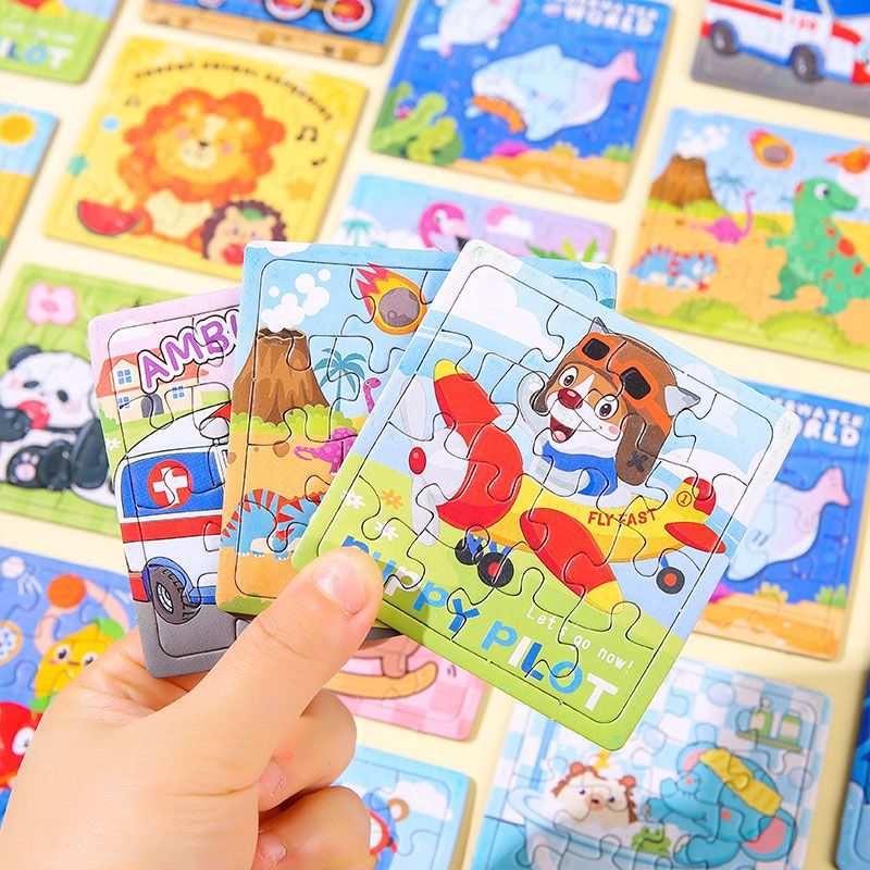 Creative Cartoon Small Puzzles Children's Paper Puzzles Baby Early Education Educational Toys Kindergarten Creative Gift Batch