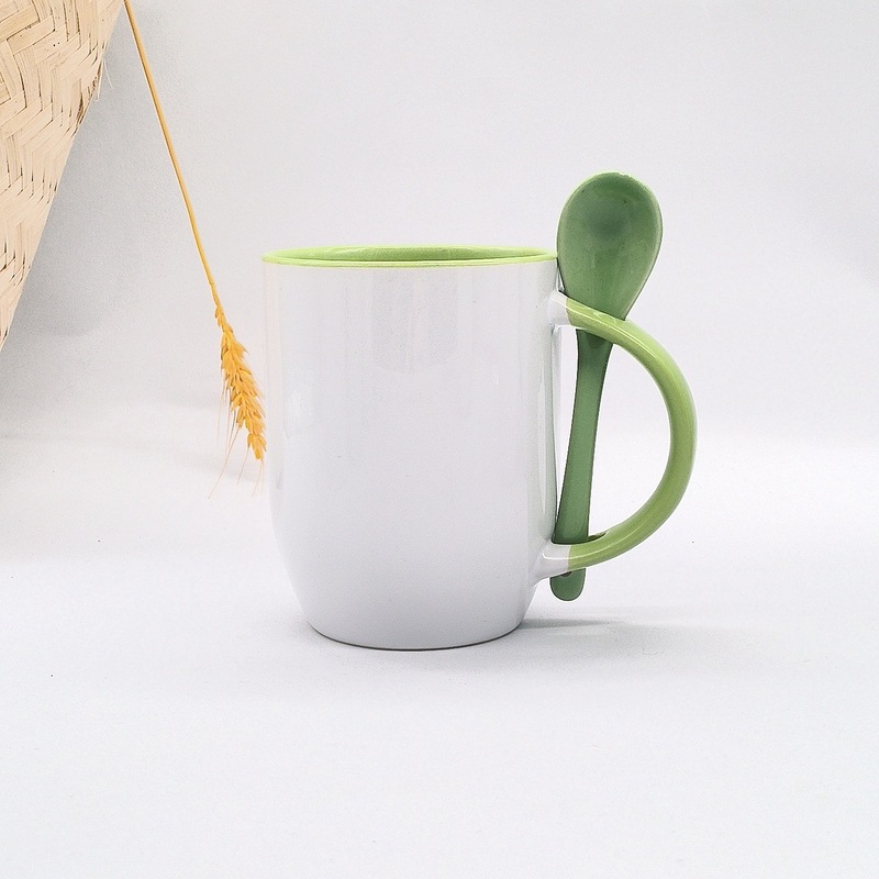 高品質なデザインの陶器製マグカップ、内側に彩りを施した水飲みカップ、昇華プリントによるホワイトニングコーティング、ロゴ印刷可能|undefined