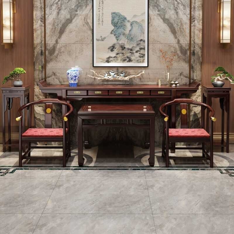 Chinese Antique Rosewood Solid Wood Living Room Eight Immortals Table, Altar Table, Teacher Chair, Shrine Hall Classical Furniture
