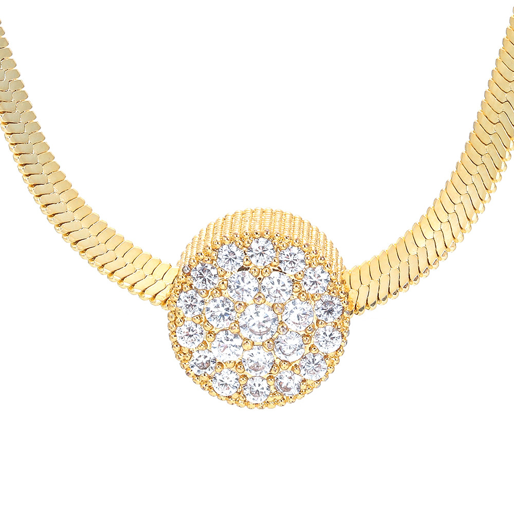 10g Weight Copper Twisted Rope Chain Round Pendant Necklace