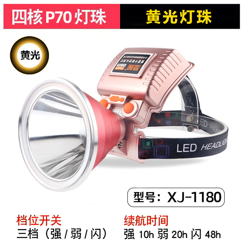 Linterna frontal LED súper brillante, linterna frontal de luz potente, venta al por mayor, para pesca nocturna, exterior, impermeable, lámpara de minero, linterna frontal