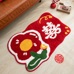 Wholesale waterproof and quick-drying bathroom toilet mat, non-slip wedding welcome mat, plush faux sheepskin rug for home decoration