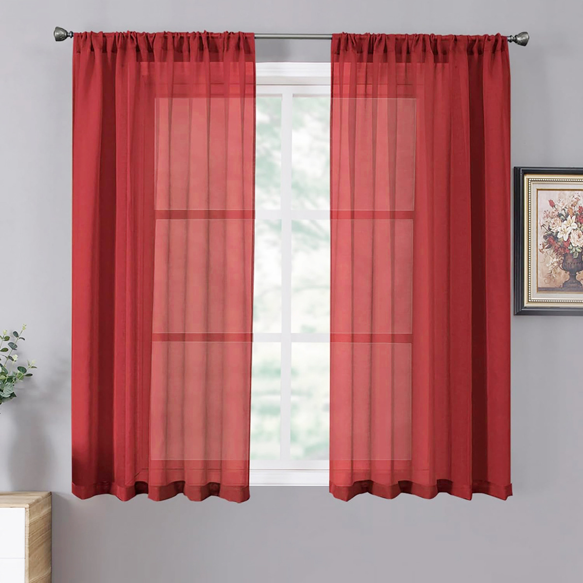 Meikeduo cross-border color sólido todo Duoli hilo de ventana semi-sombreado cortina terminada Amazon SHEIN spot