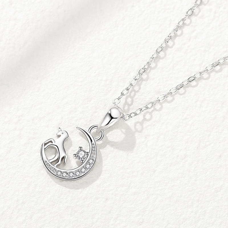 S925 unicornio collar de plata esterlina para las mujeres ins verano luz lujo nicho nueva clavícula cadena colgante regalo del Día San Valentín