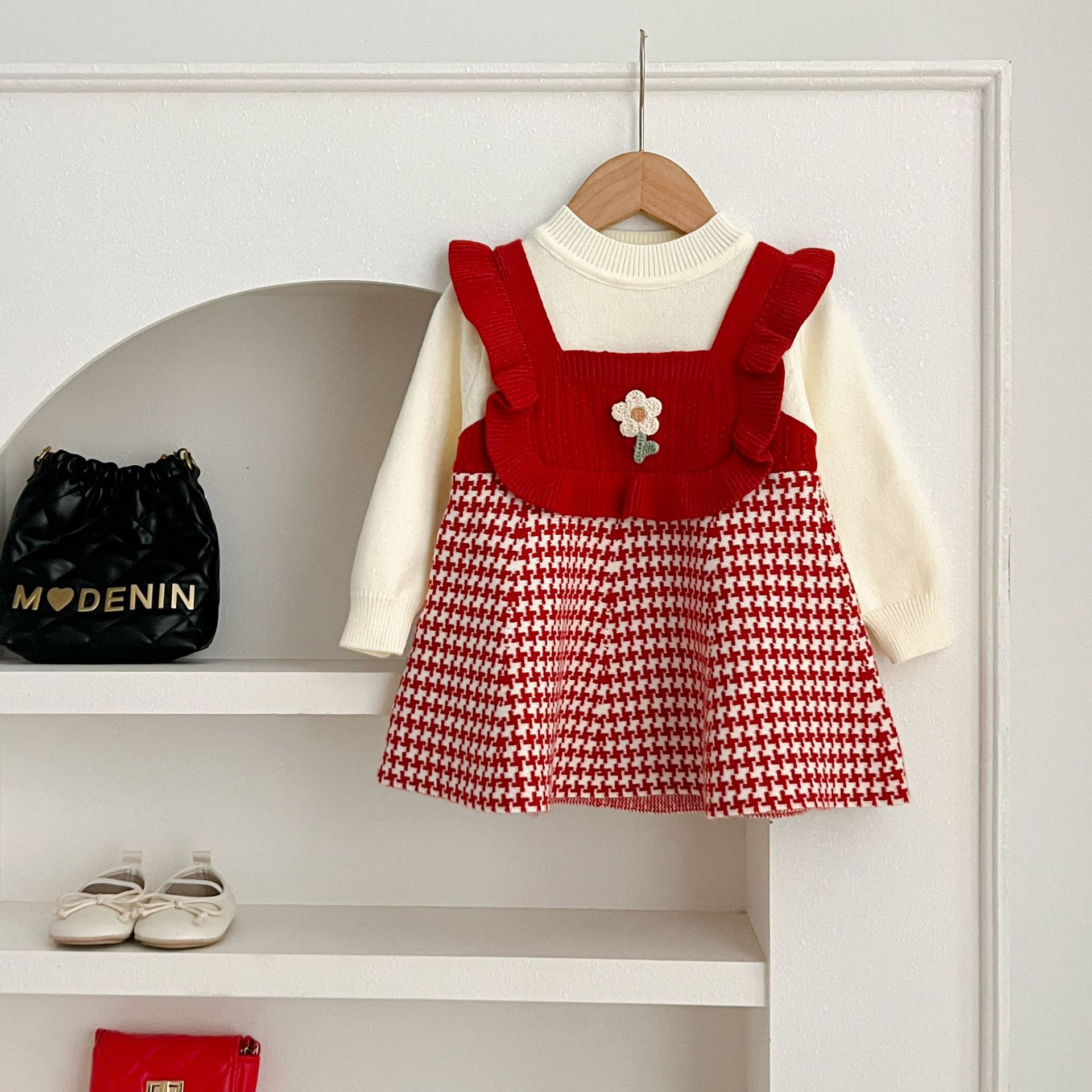 JINYONG 2024 New Cute and Sweet Small Flower Girl's Knitted Dress_voghion.com