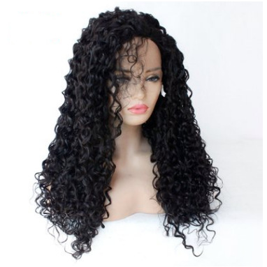 Pelucas europeas y americanas 2 # cabello de muñeca inclinado pequeño rollo largo cabello rizado fibra de encaje medio gancho de mano cubierta LW0176