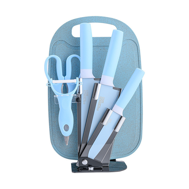 Juego de 7 piezas con mango de doble color (azul)