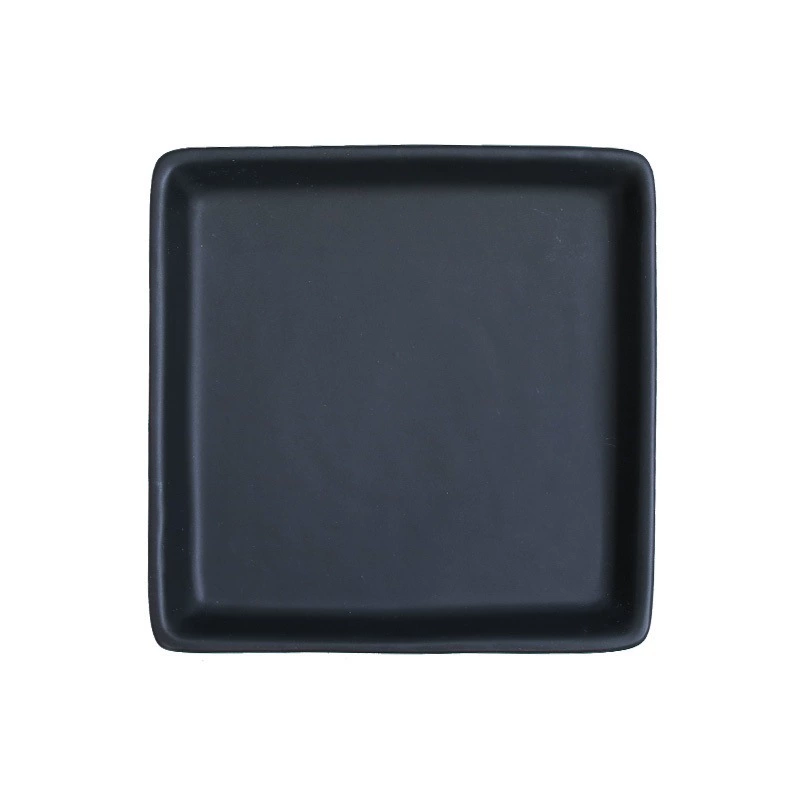 Extra large big ceramic black square flowerpot