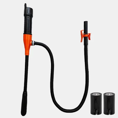 New Car Oil Pump, Efficient and Labor-Saving Electric Oil Extractor, Portable Outdoor Emergency Refueling Pipe Water Pump (Kempinq və səyahət) - simple-gun-head-98cm-vibrant-orange