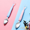 Baby Fruit Double head scrape the mud spoon 304 stainless steel silicone soft spoon tuning baby with a storage box scrape the mud spoon