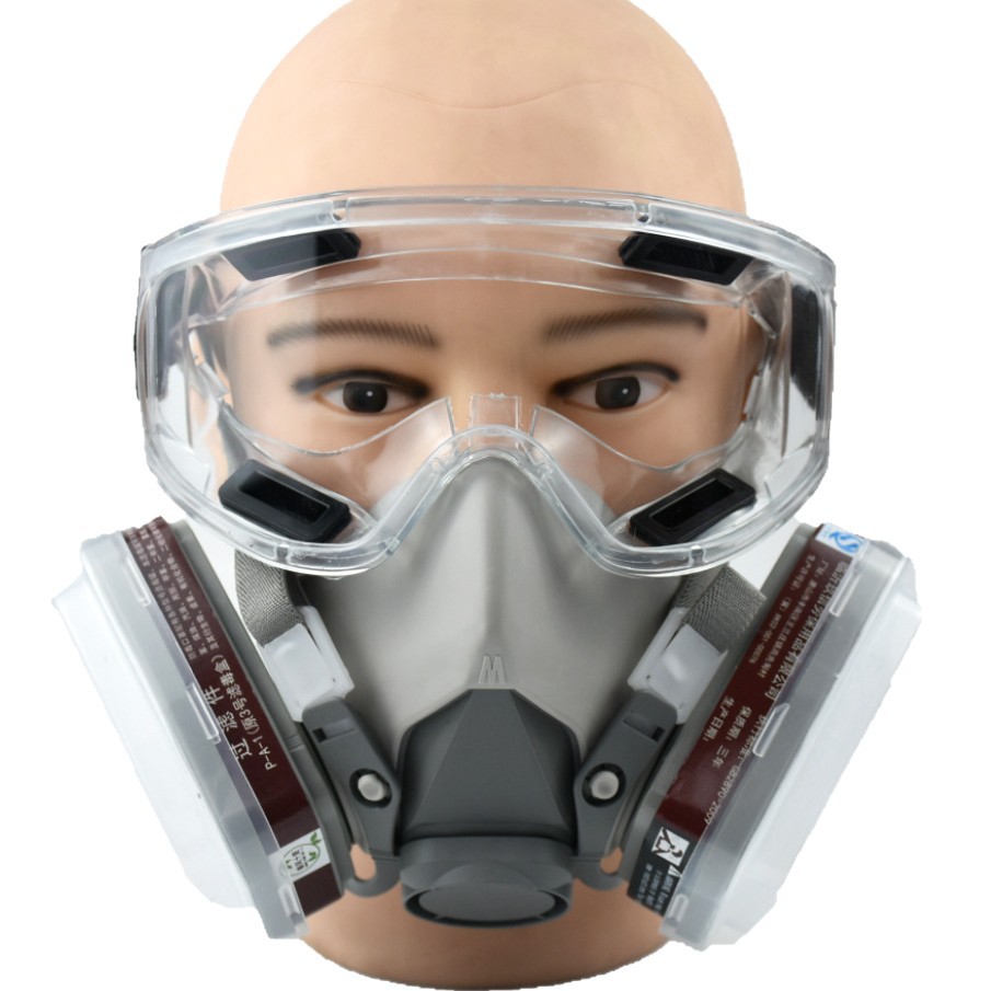 6200 máscara de gas de pintura en aerosol decoración de la mina de carbón químico máscara de protección de gas de soldadura doble caja máscara de polvo