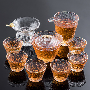 Japanese-Style Glass Tea Set Tea Brewing Set Light Luxury Home Kung Fu Tea Cup Lid Bowl Office Tea Maker Teapot