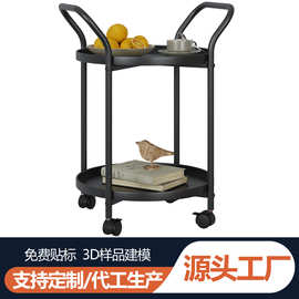 北欧带轮可移动沙发边几客厅角几侧边柜现代简约厨房小推车置物架