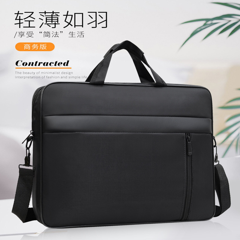 Portable one-shoulder laptop tablet computer bag 15-inch office business trip student printing large capacity wholesale computer bag