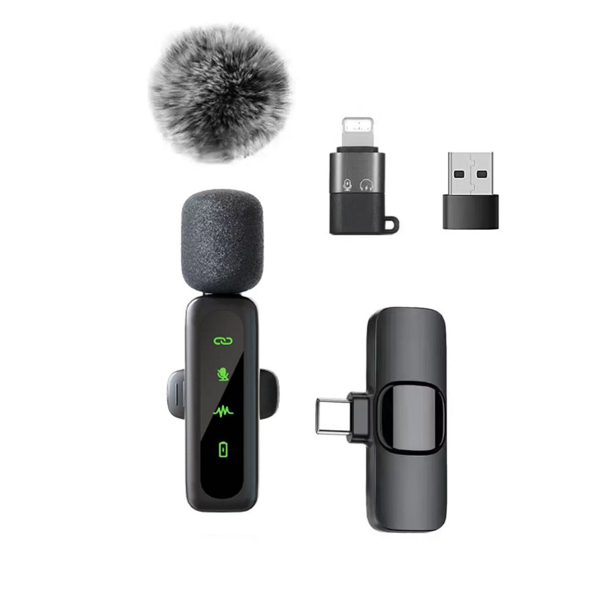 Nuevo micrófono de collar inalámbrico, micrófono L6, micrófono, uno para dos, Bluetooth inteligente, reducción de ruido, clip de collar de reverberación, micrófono