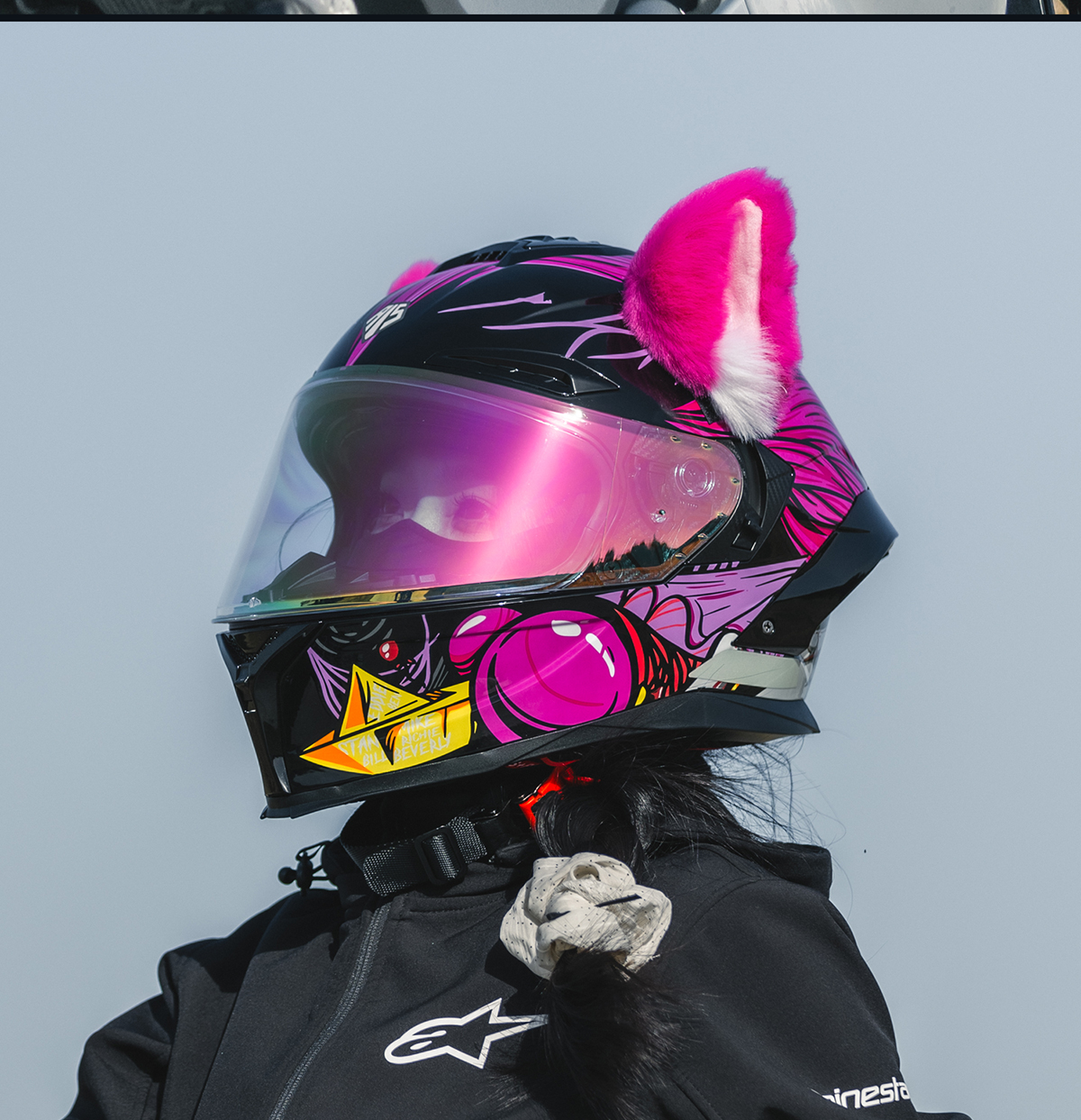 Motorcycle Helmet Full Face 3C Certified with Bluetooth Cat Ears
