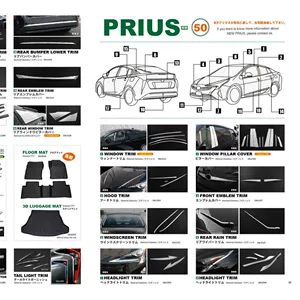 PRIUS50 seriyası üçün paslanmayan polad avtomobil bəzək zolaqları