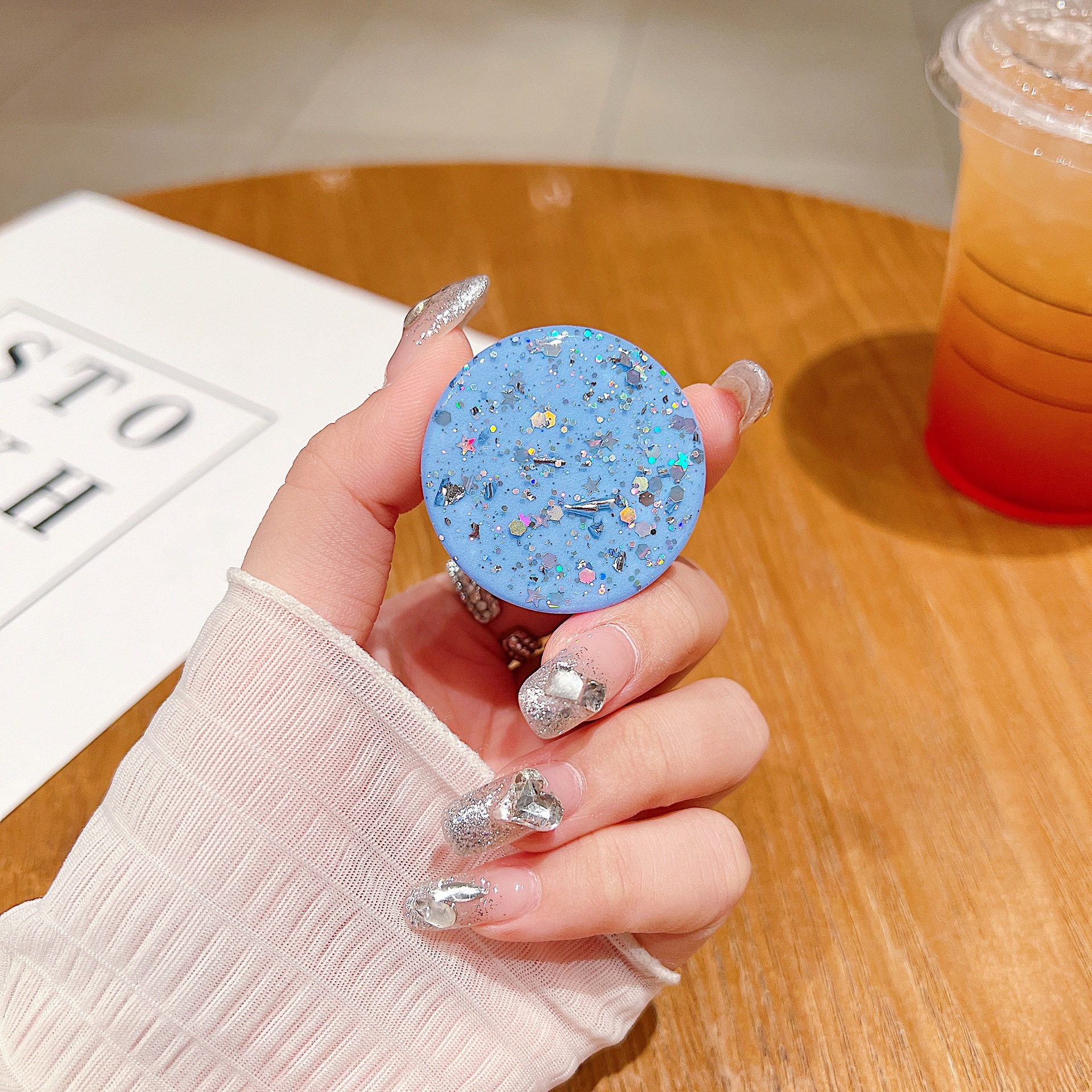 8g Weight Universal Applicable Brands Airbag Bracket Classification Epoxy Material Colorful, Starry Sky Pattern Shiny Style Colorful Starry Sky Epoxy Shiny Universal Airbag Bracket 9