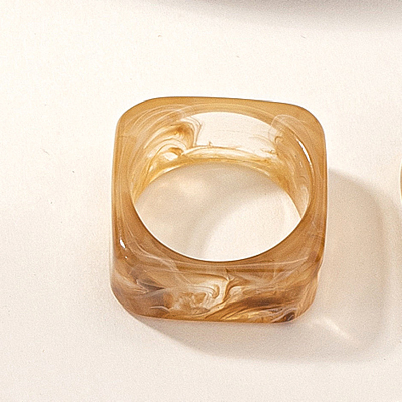 Fashion Geometric Plastic Resin Transparent Rings