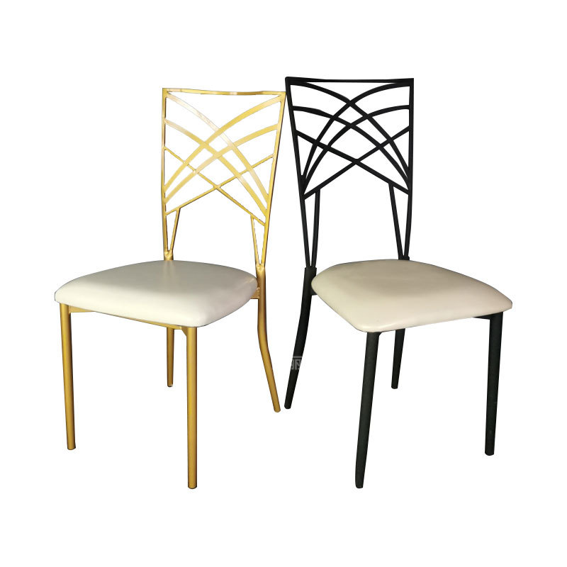 Cruz hueco silla trasera al aire libre metal reforzado silla Hotel banquete silla Europea Boda boda silla