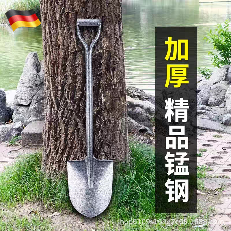 全锰钢锹挖土家用种菜铁锨加厚一体铁铲子防汛抗洪救援铁锹工具