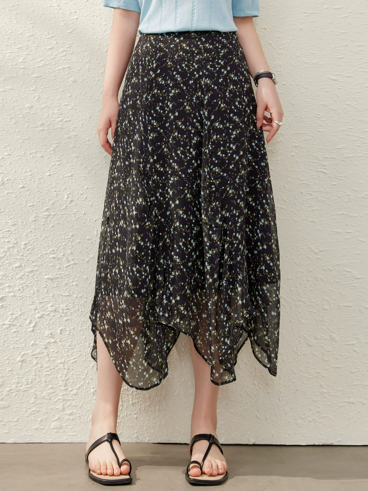 Black summer skirt, western style, plus size