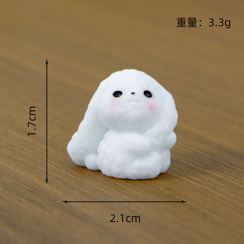 マイクロランドスケープ装飾品、かわいい垂れ耳ウサギ、クリエイティブな車の樹脂 DIY クラフト装飾装飾品、ハイエンドのニッチ|undefined