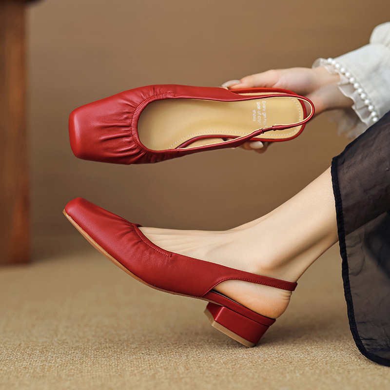 靴 Angled heel square shoes CHIKO Aimee Square Toe Block Heels Oxfords Shoes