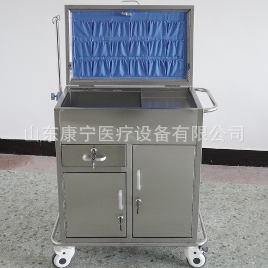 304不锈钢抢救车美容仪器推车器械车换药车加厚不锈钢治疗推车