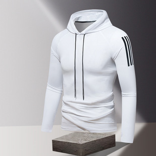 Can add LOGO autumn cross-border new European and American style quick-drying ice silk long sleeve T-shirt men's leisure sports fitness