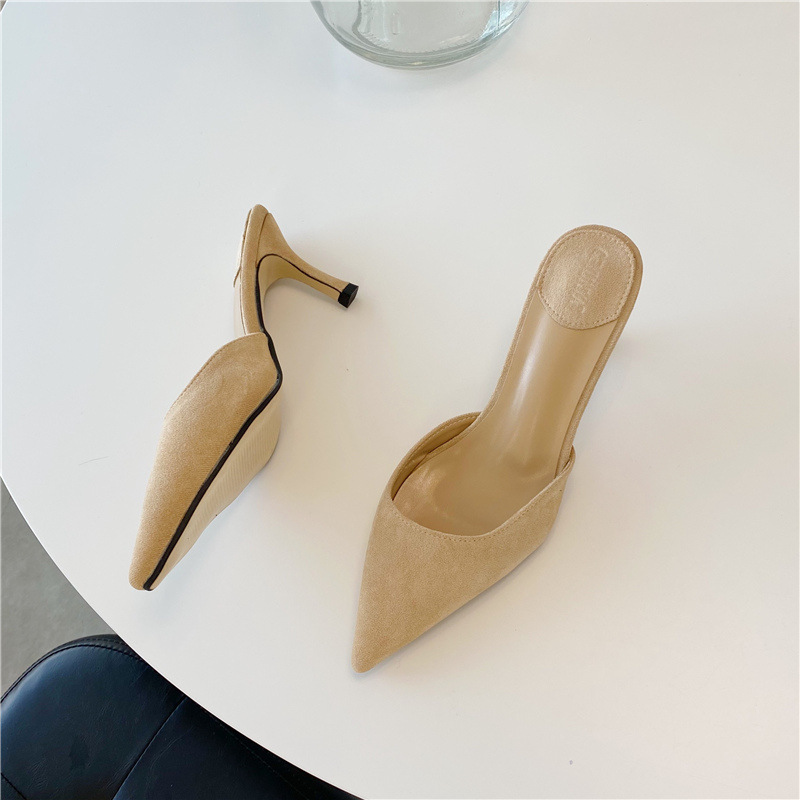 Shallow Mouth High-heeled Slippers display picture 5